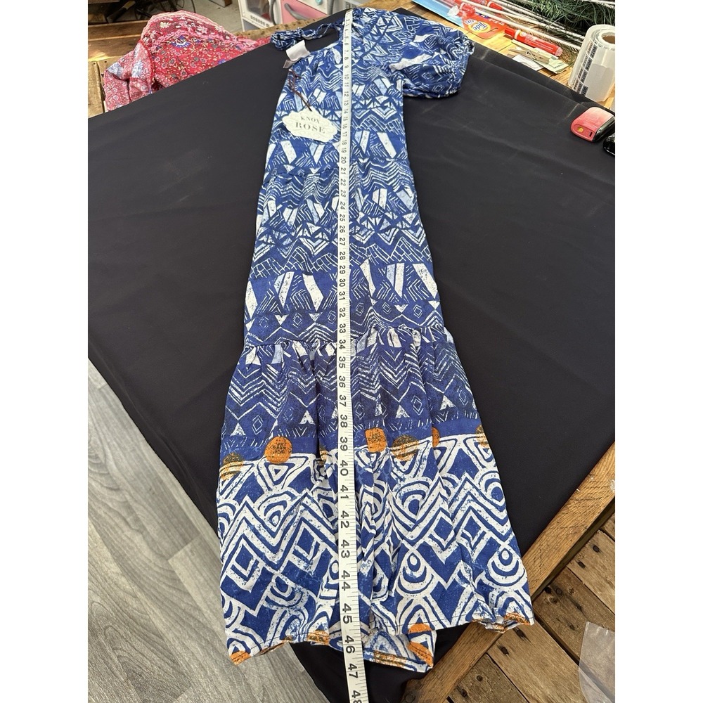 NWT M Coastal Maritime Boho Lagenlook Balloon Sleeves Western Cottage Nautical - Picture 9 of 10